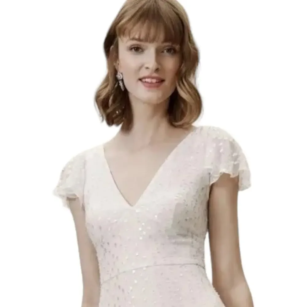 BHLDN Tiered Maxi Dress Minimalist Wedding Gown - Picture 2 of 14